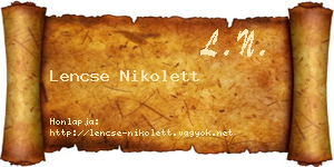 Lencse Nikolett névjegykártya